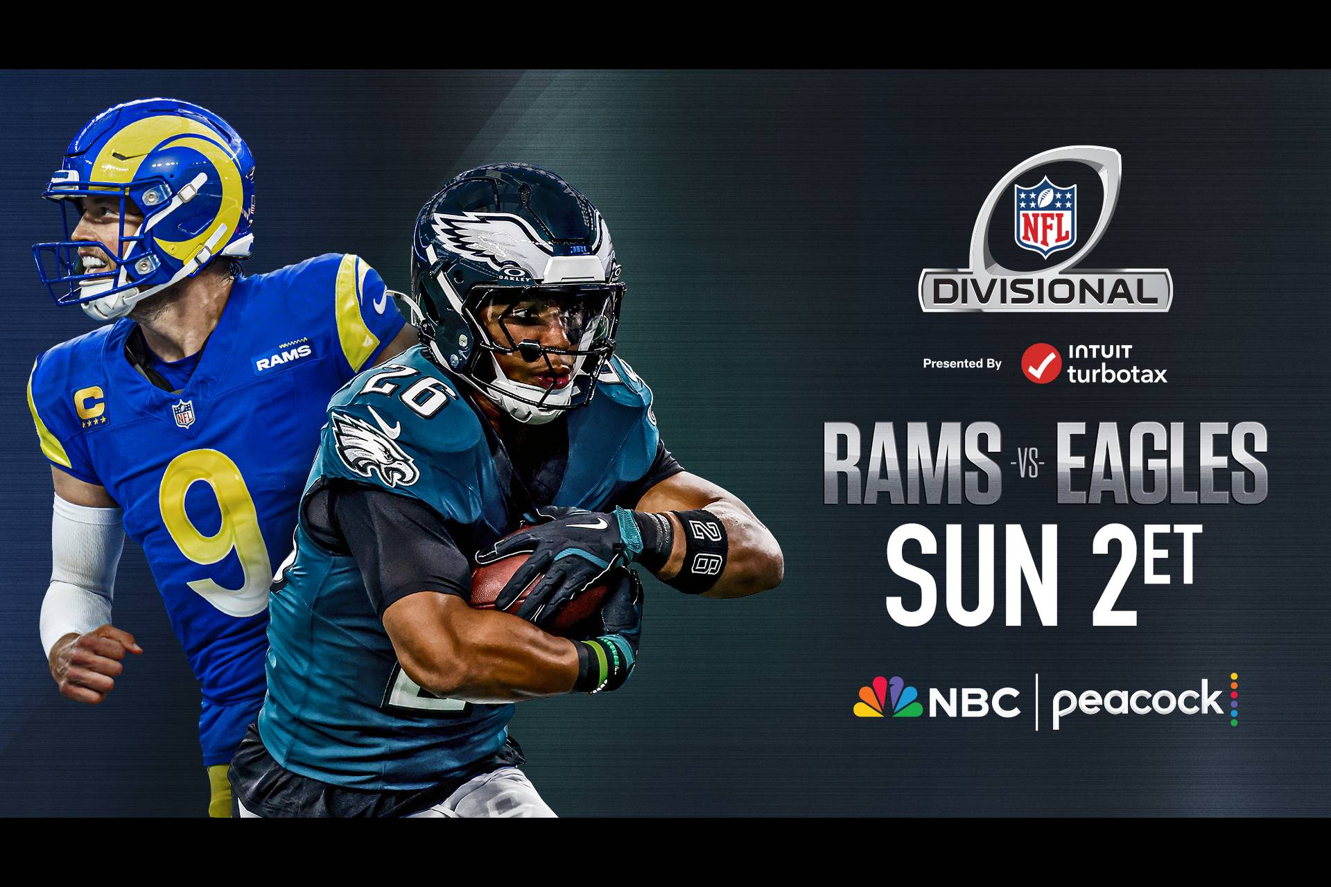 The Los Angeles Rams face the Philadelphia Eagles in the Divisional Round of the NFL Playoffs Sunday at 2p ET on Peacock and NBC.