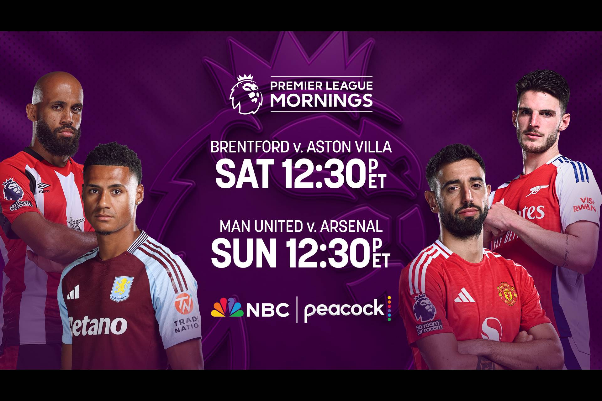 Premier League Mornings begin with Brentford v Aston Villa Saturday at 12:30p ET on Peacock and NBC