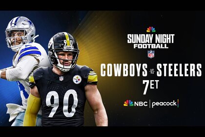 Dak Prescott of the Cowboys and TJ Watt of the Steelers will face off on Sunday Night Football at 7p ET on Peacock and NBC.