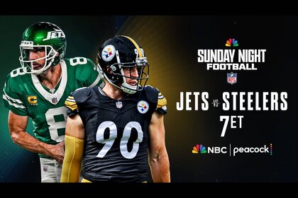 Aaron Rodgers and TJ Watt will play in Jets vs. Steelers on Sunday Night Football at 7p ET on Peacock and NBC.