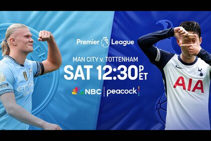 Erling Haaland and Man City will face Heung-Min Son and Tottenham in Premier League Saturday at 12:30p ET on Peacock and NBC