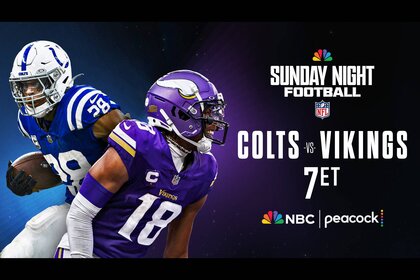 Colts Running Back Jonathan Taylor and Vikings Wide Receiver Justin Jefferson will play in Colts vs. Vikings on Sunday Night Football at 7p ET on Peacock and NBC