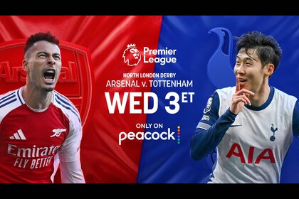 Arsenal will face Tottenham in Premier League Wednesday at 3p ET only on Peacock.