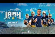 The Notre Dame Football team features in the Peacock Original docuseries Here Come the Irish, premiering Aug 29