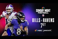 Josh Allen and the Buffalo Bills face Lamar Jackson and the Baltimore Ravens on Sunday Night Football at 7p ET on Peacock and NBC.