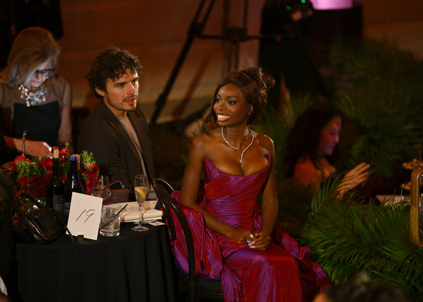 Nic Vansteenberghe and Olandria Carthen attend Glamour Women of the Year awards.