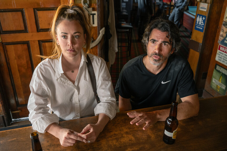 Kaley Cuoco and Chris Messina in Based on a True Story Season 2