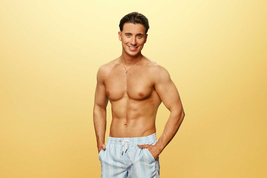 Tommy in swim shorts for Love Island: All Stars Season 3.