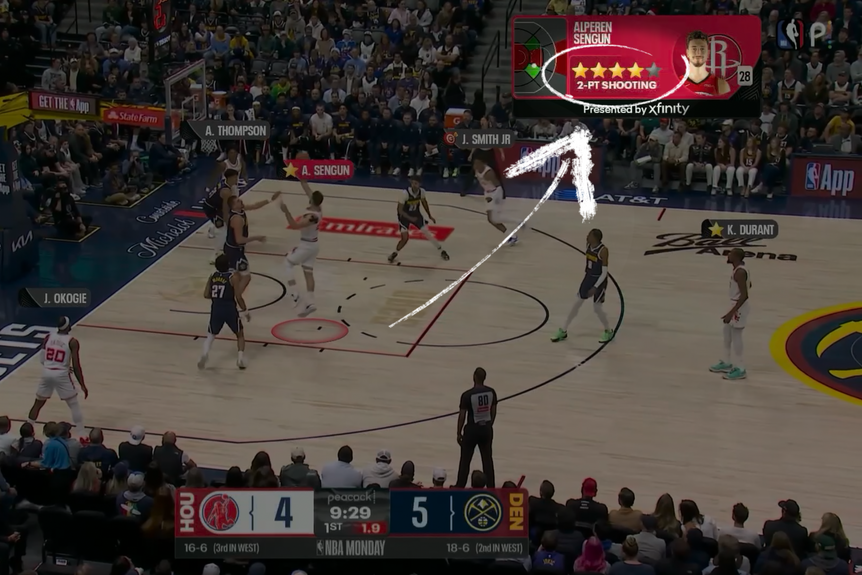 View of basketball game