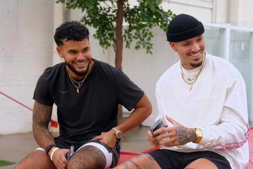 Bryan Arenales and Pepe Garcia during Love Island Beyond The Villa Season 2 Episode 2.