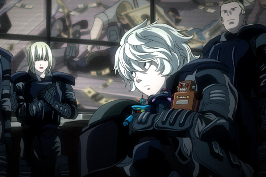 Animation of female and male figures in Anime of, Death Note.